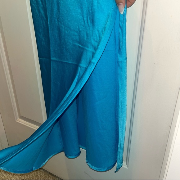 Blue Maxi Slip Dress - Picture 5 of 6
